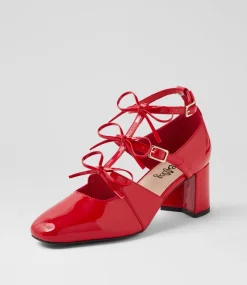 Women I LOVE BILLY Heels-Elanna Red Patent Pu Heels
