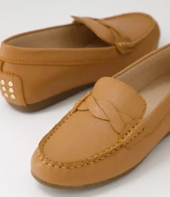 Women DIANA FERRARI Flats|Loafers-Elian Dark Tan Leather Loafers
