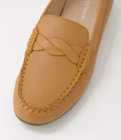 Women DIANA FERRARI Flats|Loafers-Elian Dark Tan Leather Loafers