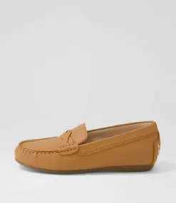 Women DIANA FERRARI Flats|Loafers-Elian Dark Tan Leather Loafers