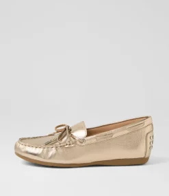 Women DIANA FERRARI Loafers|Flats-Eliney Champagne Leather Flat Shoes