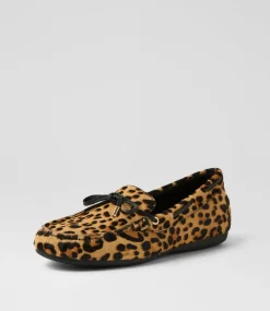 Women DIANA FERRARI Flats-Eliney Leopard Black Pony Leather Flat Shoes