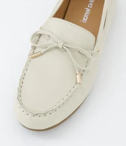 Women DIANA FERRARI Flats|Loafers-Eliney Oatmilk Leather Flat Shoes