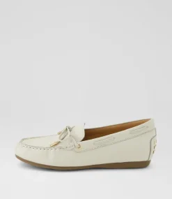 Women DIANA FERRARI Flats|Loafers-Eliney Oatmilk Leather Flat Shoes