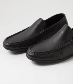 COLORADO Casuals-Eliot Black Leather Flat Shoes