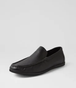 COLORADO Casuals-Eliot Black Leather Flat Shoes