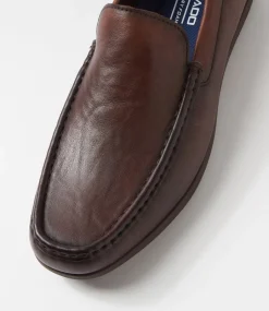 COLORADO Casuals-Eliot Chestnut Leather Flat Shoes
