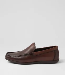 COLORADO Casuals-Eliot Chestnut Leather Flat Shoes