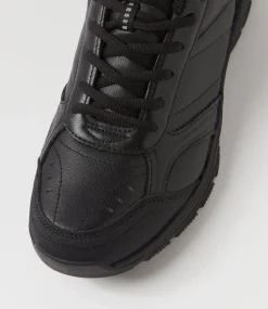 LYNX Sport School Shoes|Senior School Shoes-Elite Snr Wide Black Leather Sneakers