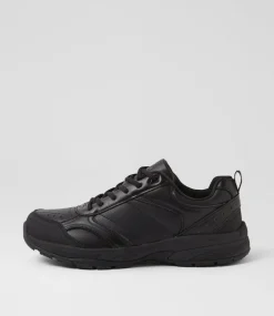 LYNX Sport School Shoes|Senior School Shoes-Elite Snr Wide Black Leather Sneakers