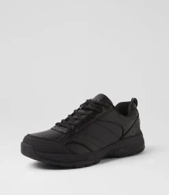 LYNX Sport School Shoes|Senior School Shoes-Elite Snr Wide Black Leather Sneakers
