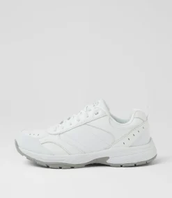 LYNX Sport School Shoes|Senior School Shoes-Elite Snr Wide White Leather Sneakers