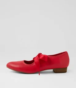 Women I LOVE BILLY Flats-Elito Red Flat Shoes