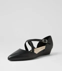 Women SUPERSOFT Comfort|Heels-Elizia Black Leather Heels