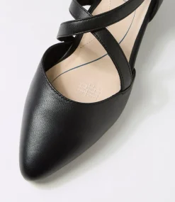 Women SUPERSOFT Comfort|Heels-Elizia Black Leather Heels