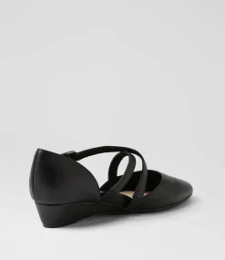 Women SUPERSOFT Comfort|Heels-Elizia Black Leather Heels