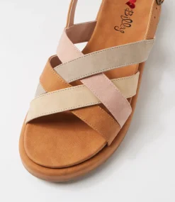 Women I LOVE BILLY Flats|Sandals-Elleson Earthy Multi Smooth Sandals