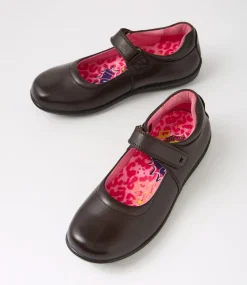 COLORADO Junior School Shoes-Ellie Junior E Brown Leather Shoes