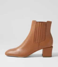 Women TOP END Boots-Elsea Tan Leather Chelsea Boots
