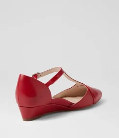 Women SUPERSOFT Comfort|Wedges-Ember Dark Red Leather Patent Flat Shoes