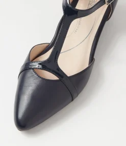 Women SUPERSOFT Comfort|Wedges-Ember Navy Leather Patent Flat Shoes