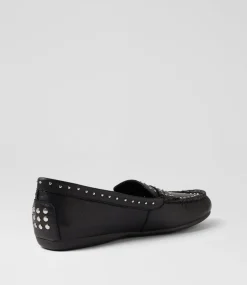Women DIANA FERRARI Loafers|Flats-Embrey Black Leather Loafers