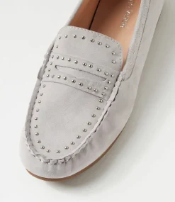 Women DIANA FERRARI Loafers|Flats-Embrey Pale Grey Suede Loafers