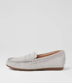 Women DIANA FERRARI Loafers|Flats-Embrey Pale Grey Suede Loafers