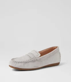 Women DIANA FERRARI Loafers|Flats-Embrey Pale Grey Suede Loafers