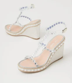 Women TOP END Heels|Sandals-Emden Silver Multi Sandals
