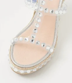 Women TOP END Heels|Sandals-Emden Silver Multi Sandals