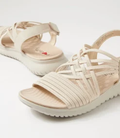 Women I LOVE BILLY Flats|Sandals-Emelia Natural Elastic Sandals