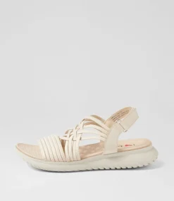 Women I LOVE BILLY Flats|Sandals-Emelia Natural Elastic Sandals