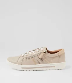Women SUPERSOFT Comfort|Sneakers-Emillio Almond Platinum Leather Suede Sneakers