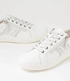 Women SUPERSOFT Comfort|Sneakers-Emillio White Silver Leather Suede Sneakers