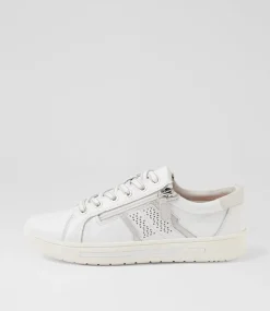 Women SUPERSOFT Comfort|Sneakers-Emillio White Silver Leather Suede Sneakers