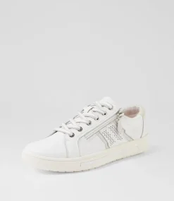 Women SUPERSOFT Comfort|Sneakers-Emillio White Silver Leather Suede Sneakers