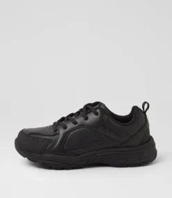 LYNX Sport School Shoes|Junior School Shoes-Emit Jnr D Lace Black Leather Sneakers