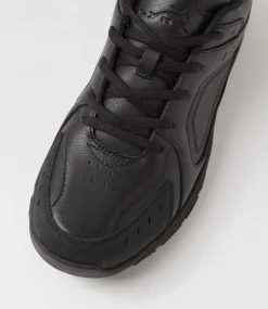 LYNX Sport School Shoes|Senior School Shoes-Emit Snr Slim Lace Black Leather Sneakers