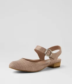 Women I LOVE BILLY Flats-Encore Coffee Synthetic Raffia Flat Shoes