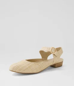 Women I LOVE BILLY Flats-Encore Natural Synthetic Raffia Flat Shoes