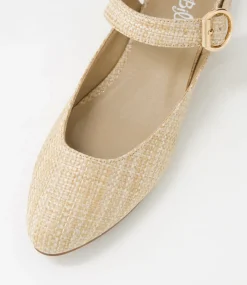 Women I LOVE BILLY Flats-Encore Natural Synthetic Raffia Flat Shoes