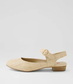 Women I LOVE BILLY Flats-Encore Natural Synthetic Raffia Flat Shoes