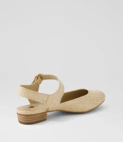 Women I LOVE BILLY Flats-Encore Natural Synthetic Raffia Flat Shoes