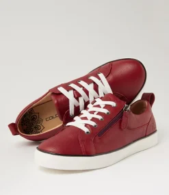 Women COLORADO Comfort|Sneakers-Envy Dark Red Leather Sneakers