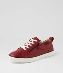 Women COLORADO Comfort|Sneakers-Envy Dark Red Leather Sneakers