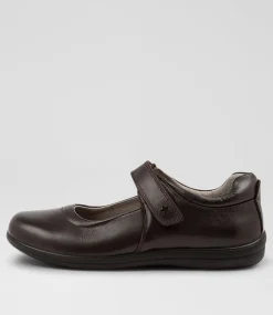 COLORADO Junior School Shoes-ERIN JNR E BROWN LEATHER