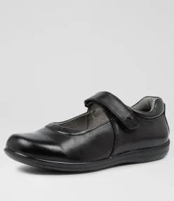 COLORADO Junior School Shoes-ERIN JNR E VEL BLACK