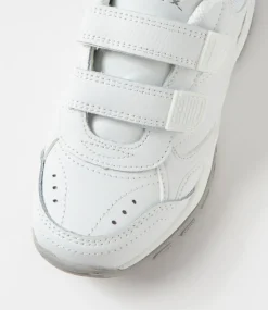 LYNX Sport School Shoes|Junior School Shoes-Erupt Jnr E Vel Ws White Leather Sneakers
