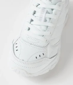 LYNX Sport School Shoes|Junior School Shoes-Erupt Jnr Slim Lace White Leather Sneakers